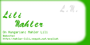 lili mahler business card